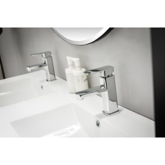 CERANO - Koupelnová skříňka pod umyvadlo Carole - černá matná - 119x48x45 cm