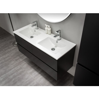 CERANO - Koupelnová skříňka pod umyvadlo Carole - černá matná - 138x48x45 cm