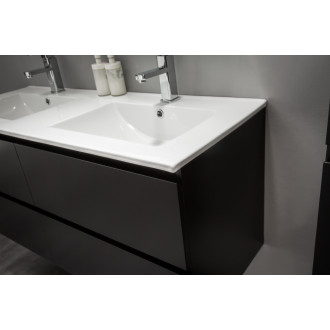 CERANO - Koupelnová skříňka pod umyvadlo Carole - černá matná - 158x48x45 cm