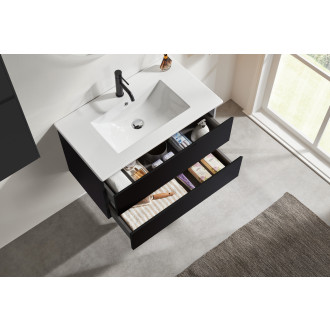 CERANO - Koupelnová skříňka pod umyvadlo Carole - černá matná - 69x48x45 cm