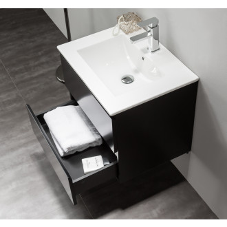 CERANO - Koupelnová skříňka pod umyvadlo Carole - černá matná - 69x48x45 cm