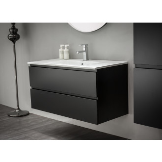 CERANO - Koupelnová skříňka pod umyvadlo Carole - černá matná - 99x48x45 cm