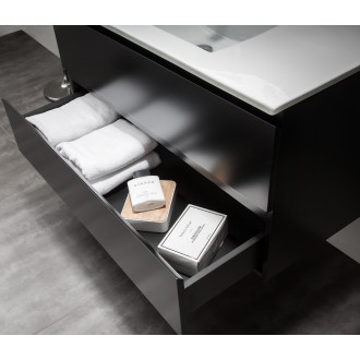 CERANO - Koupelnová skříňka pod umyvadlo Carole - černá matná - 99x48x45 cm