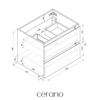 CERANO - Koupelnová skříňka pod umyvadlo Carole - dub medový - 69x48x45 cm