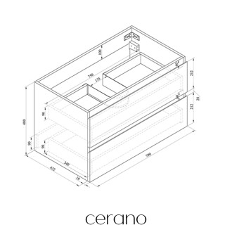 CERANO - Koupelnová skříňka pod umyvadlo Carole - dub medový - 79x48x45 cm