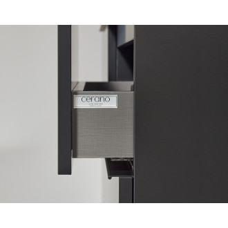 CERANO - Koupelnová skříňka pod umyvadlo s úchytkou Velora - černá matná, černá úchytka - 138x53x45,2 cm