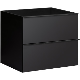 CERANO - Koupelnová skříňka pod umyvadlo s úchytkou Velora - černá matná, černá úchytka - 69x53x46 cm