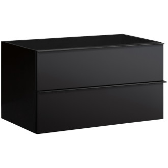 CERANO - Koupelnová skříňka pod umyvadlo s úchytkou Velora - černá matná, černá úchytka - 79x53x46 cm