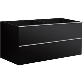 CERANO - Koupelnová skříňka pod umyvadlo s úchytkou Velora - černá matná, chromová úchytka - 119x53x45,2 cm