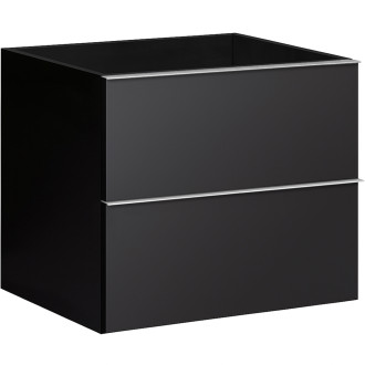 CERANO - Koupelnová skříňka pod umyvadlo s úchytkou Velora - černá matná, chromová úchytka - 69x53x46 cm