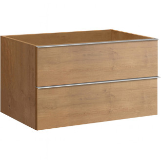 CERANO - Koupelnová skříňka pod umyvadlo s úchytkou Velora - dub medový, chromová úchytka - 79x53x46 cm