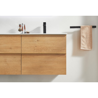 CERANO - Koupelnová skříňka pod umyvadlo s úchytkou Velora - dub medový, zlatá úchytka - 138x53x45,2 cm