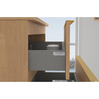 CERANO - Koupelnová skříňka pod umyvadlo s úchytkou Velora - dub medový, zlatá úchytka - 79x53x46 cm