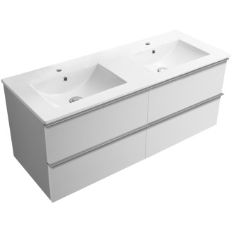 CERANO - Koupelnová skříňka pod umyvadlo s úchytkou Velora + keramické umyvadlo Todo - bílá matná, chromová úchytka - 119x53x45,2 cm