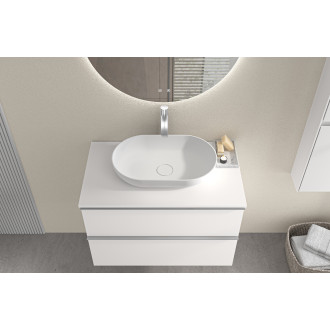 CERANO - Koupelnová skříňka pod umyvadlo s úchytkou/deskou pod umyvadlo Velora - 18 mm - bílá matná, chromová úchytka - 99x53x46 cm