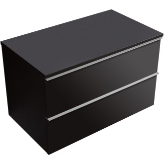 CERANO - Koupelnová skříňka pod umyvadlo s úchytkou/deskou pod umyvadlo Velora - 18 mm - černá matná, chromová úchytka - 99x53x46 cm