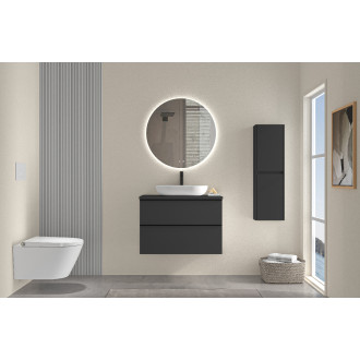 CERANO - Koupelnová skříňka pod umyvadlo s úchytkou/deskou pod umyvadlo Velora - 36 mm - černá matná, černá úchytka - 99x53x46 cm