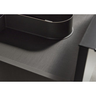 CERANO - Koupelnová skříňka pod umyvadlo s úchytkou/deskou pod umyvadlo Velora - 36 mm - černá matná, černá úchytka - 99x53x46 cm