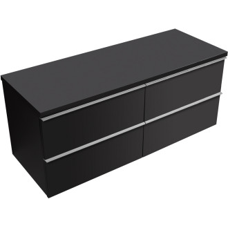 CERANO - Koupelnová skříňka pod umyvadlo s úchytkou/deskou pod umyvadlo Velora - 36 mm - černá matná, chromová úchytka - 119x53x45,2 cm