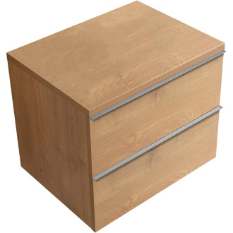 CERANO - Koupelnová skříňka pod umyvadlo s úchytkou/deskou pod umyvadlo Velora - 36 mm - dub medový, chromová úchytka - 59x53x46 cm