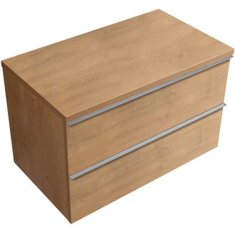 CERANO - Koupelnová skříňka pod umyvadlo s úchytkou/deskou pod umyvadlo Velora - 36 mm - dub medový, chromová úchytka - 99x53x46 cm