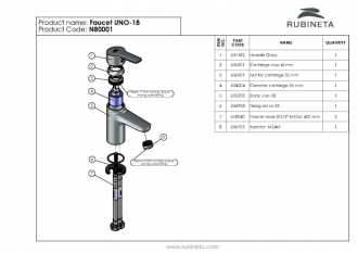 baterie UNO-18 umyvadlová stojánková, chrom OLBAUN18