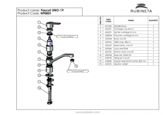 baterie UNO-19 umyvadlová stojánková OLBAUN19
