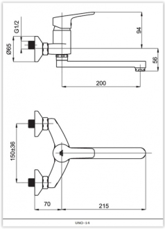 baterie UNO-14 dřezová nástěnná OLBAUN14