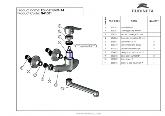 baterie UNO-14 dřezová nástěnná OLBAUN14