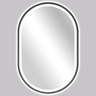 CERANO - Koupelnové LED zrcadlo Alto, kovový rám - černá matná - 40x60 cm