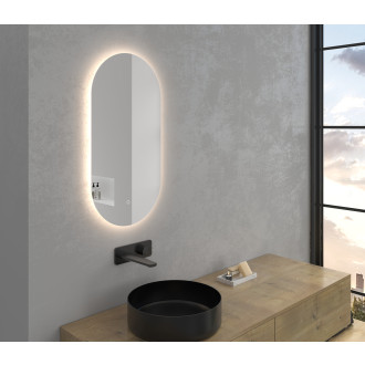 CERANO - Koupelnové LED zrcadlo Argento - 40x80 cm