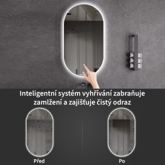 CERANO - Koupelnové LED zrcadlo Argento - 40x80 cm