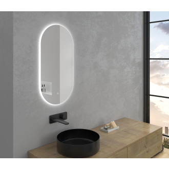 CERANO - Koupelnové LED zrcadlo Argento - 50x100 cm