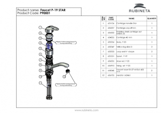 baterie Prince P-19 Star umyvadlová stojánková OLBAP19M