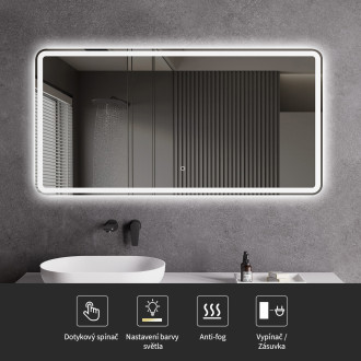 CERANO - Koupelnové LED zrcadlo Aspetto - 100x70 cm