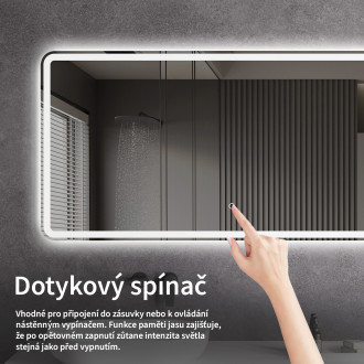 CERANO - Koupelnové LED zrcadlo Aspetto - 100x70 cm