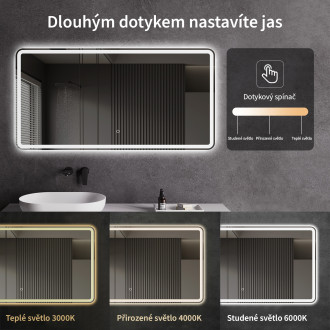 CERANO - Koupelnové LED zrcadlo Aspetto - 120x70 cm