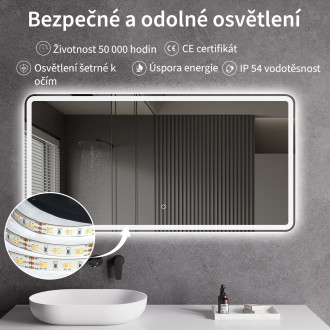 CERANO - Koupelnové LED zrcadlo Aspetto - 120x70 cm