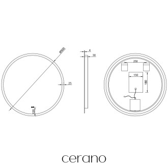 CERANO - Koupelnové LED zrcadlo Aureo - Ø 50 cm