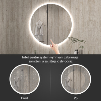 CERANO - Koupelnové LED zrcadlo Aureo - Ø 50 cm