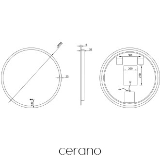 CERANO - Koupelnové LED zrcadlo Aureo - Ø 60 cm