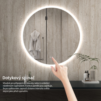 CERANO - Koupelnové LED zrcadlo Aureo - Ø 70 cm