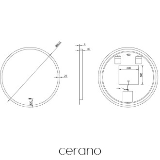 CERANO - Koupelnové LED zrcadlo Aureo - Ø 80 cm