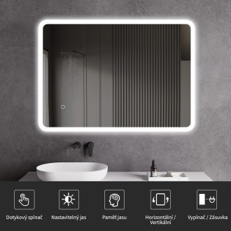 CERANO - Koupelnové LED zrcadlo Avano - 100x70 cm