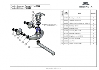 baterie Prince P-14 Star dřezová nástěnná OLBAP14M