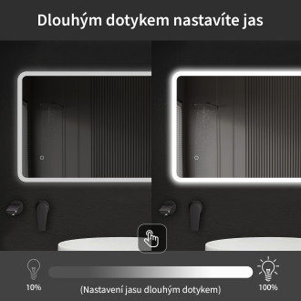 CERANO - Koupelnové LED zrcadlo Avano - 70x50 cm