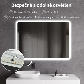 CERANO - Koupelnové LED zrcadlo Avano - 70x50 cm