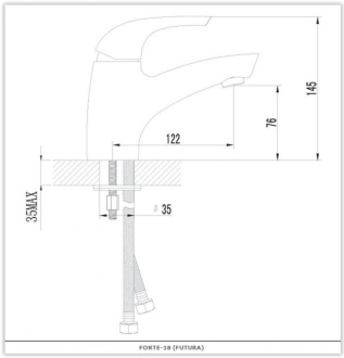 baterie FORTE F-18 (Futura) umyvadlová stojánková OLBAF18