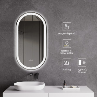 CERANO - Koupelnové LED zrcadlo Ayvo - 40x80 cm