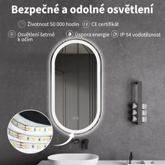 CERANO - Koupelnové LED zrcadlo Ayvo - 40x80 cm